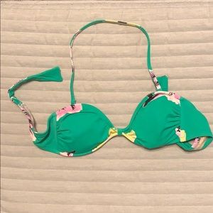 J. Crew green flower bikini top
